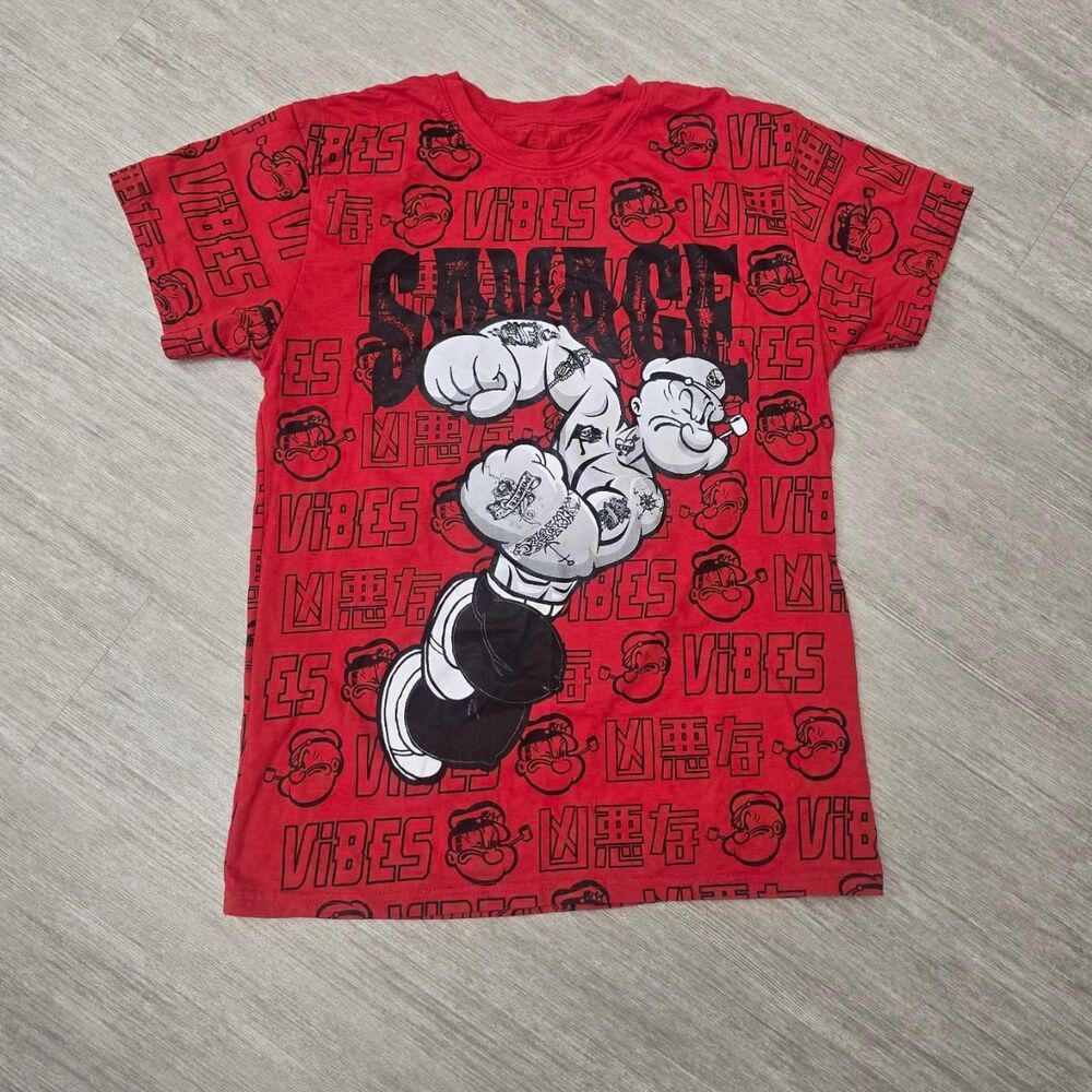 Popeye Men's Red T-shirt